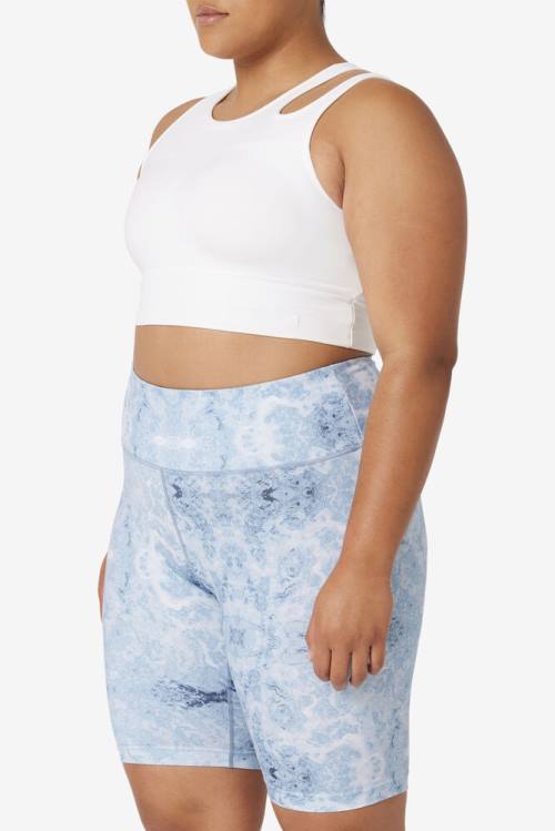 White Women's Fila Uplift Slice Crop Bra Sports Tops | Fila423FG