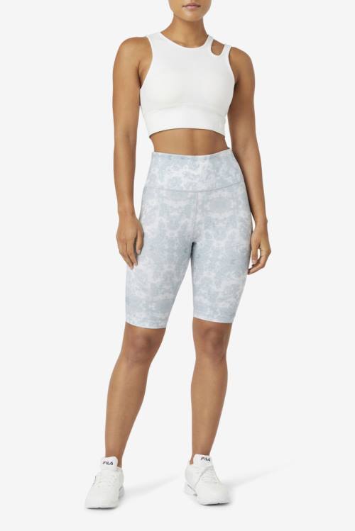 White Women's Fila Uplift Slice Crop Bra Sports Tops | Fila716NH