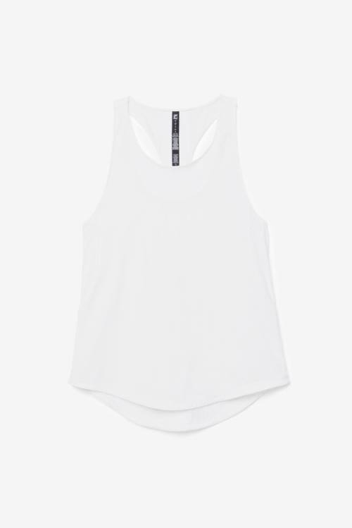 White Women\'s Fila Uplift Textured Racerback Tank Sports Tops | Fila720JL