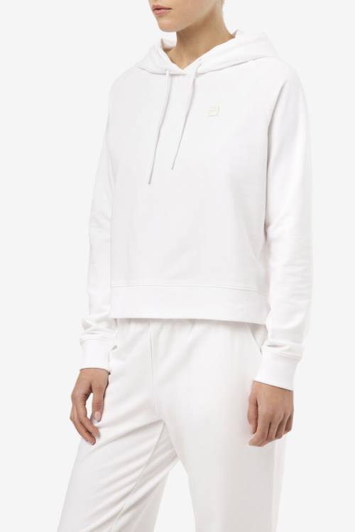 White Women's Fila Valeria Hoodie | Fila175FQ