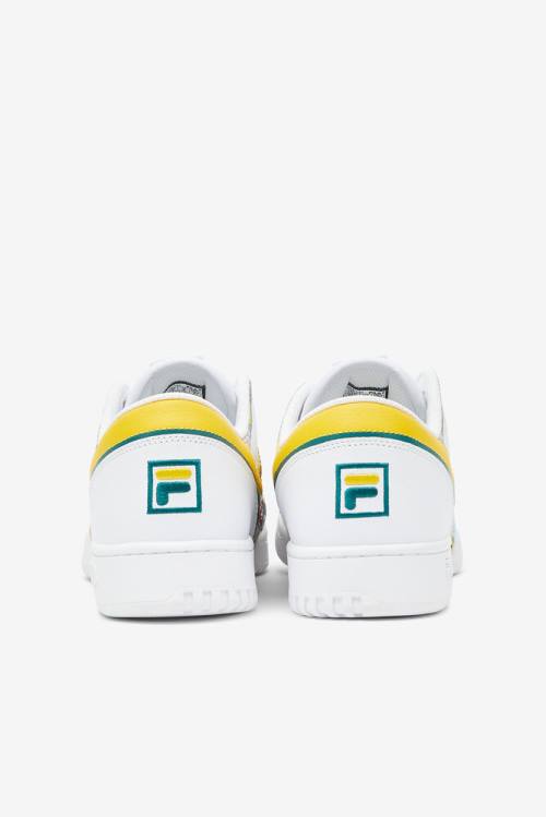 White / Yellow Men's Fila Original Fitness Patchwork Sneakers | Fila268AY