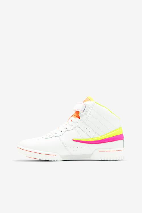 White / Yellow / Pink Women's Fila F-13 Sneakers | Fila963YM