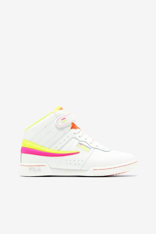 White / Yellow / Pink Women\'s Fila F-13 Sneakers | Fila963YM