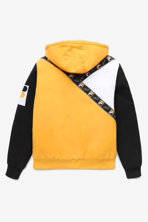 Yellow / Black / White Men's Fila P1 Tech Jackets | Fila450CB