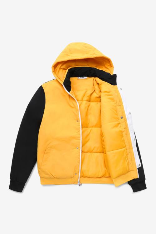 Yellow / Black / White Men's Fila P1 Tech Jackets | Fila450CB