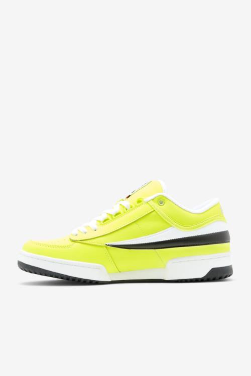 Yellow / Black / White Men's Fila T-1 Mid Sneakers | Fila472TL