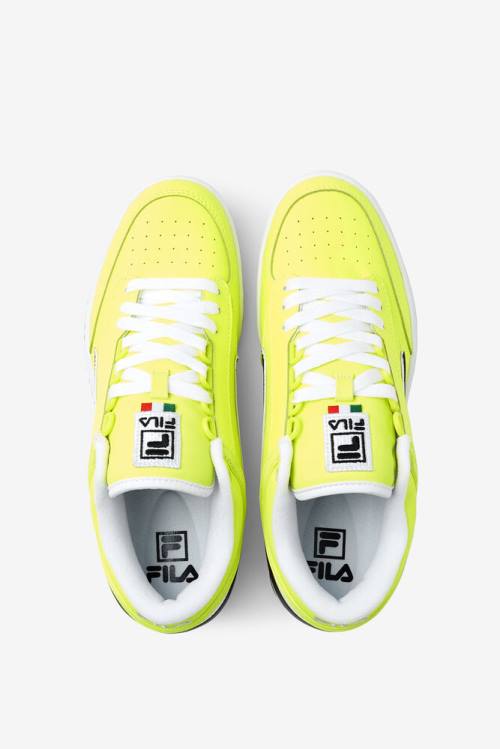 Yellow / Black / White Men's Fila T-1 Mid Sneakers | Fila472TL