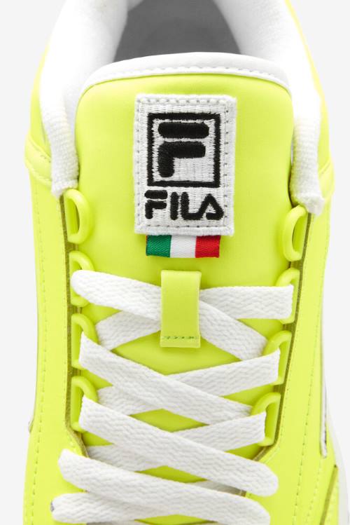 Yellow / Black / White Men's Fila T-1 Mid Sneakers | Fila472TL