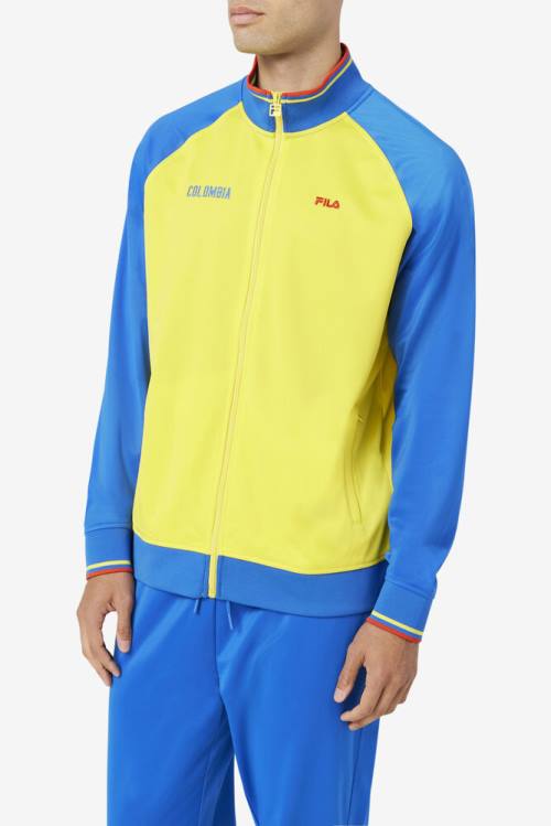 Yellow / Blue / Red Men's Fila Colombia Track Jackets | Fila831YM