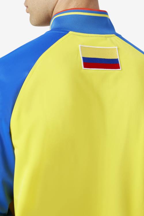 Yellow / Blue / Red Men's Fila Colombia Track Jackets | Fila831YM