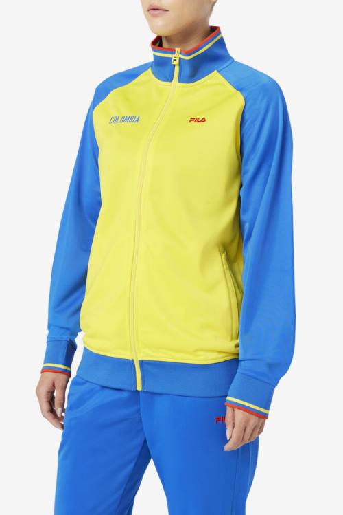 Yellow / Blue / Red Men's Fila Colombia Track Jackets | Fila831YM