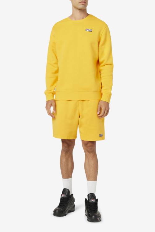 Yellow Men's Fila Garran Crew Sweatshirts | Fila451WZ