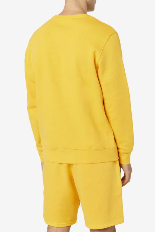 Yellow Men's Fila Garran Crew Sweatshirts | Fila451WZ