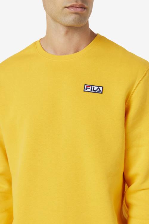 Yellow Men's Fila Garran Crew Sweatshirts | Fila451WZ