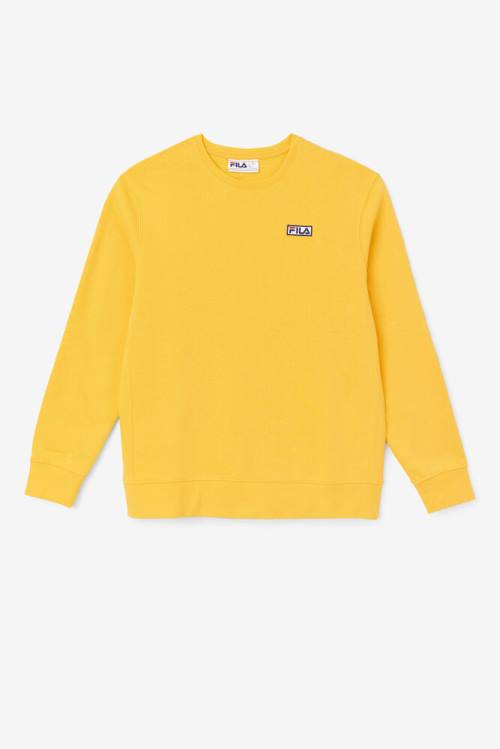 Yellow Men\'s Fila Garran Crew Sweatshirts | Fila451WZ