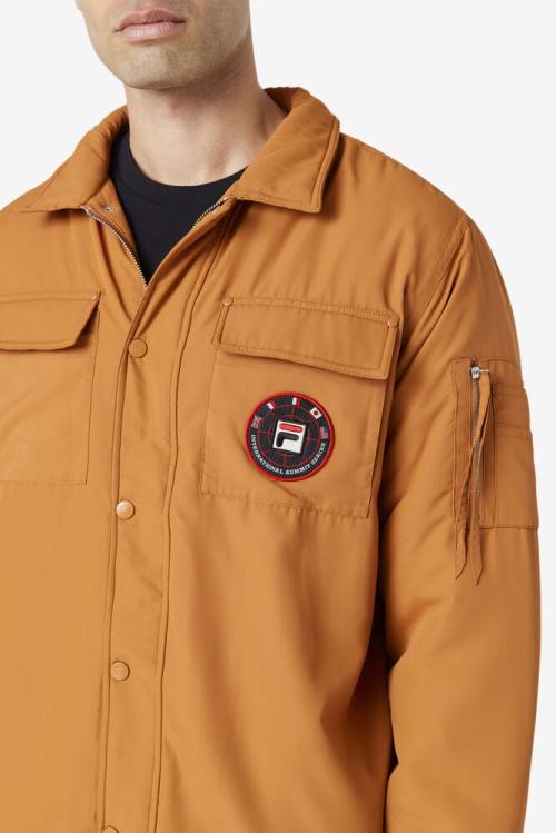 Yellow Men's Fila Nile Shacket Jackets | Fila061UD