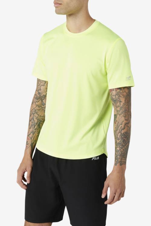 Yellow Men's Fila Pickleball Scallop Hem Crew T Shirts | Fila487YH