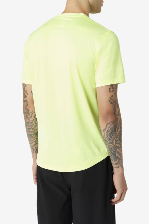 Yellow Men's Fila Pickleball Scallop Hem Crew T Shirts | Fila487YH