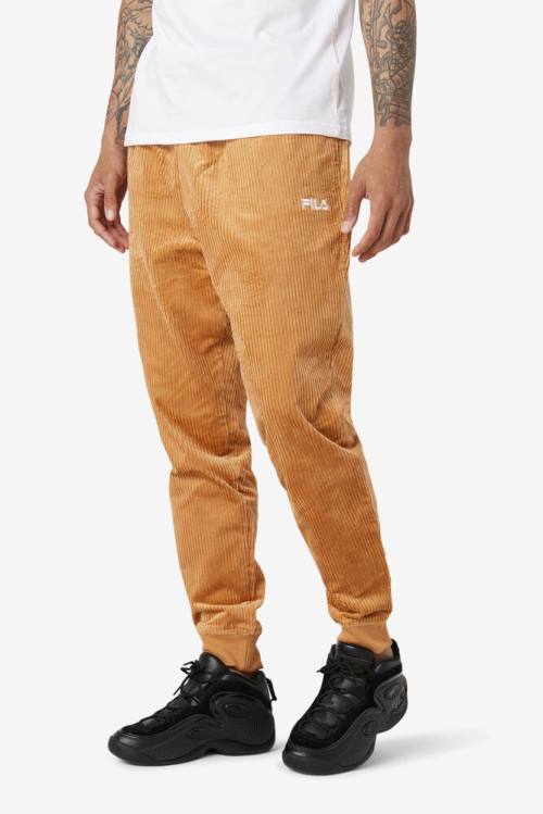 Yellow Men's Fila Unnat Cord Joggers Pants | Fila830CW