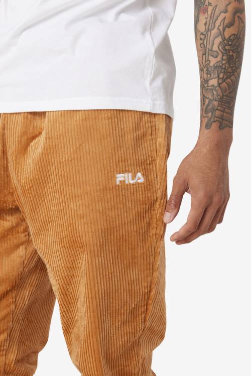 Yellow Men's Fila Unnat Cord Joggers Pants | Fila830CW