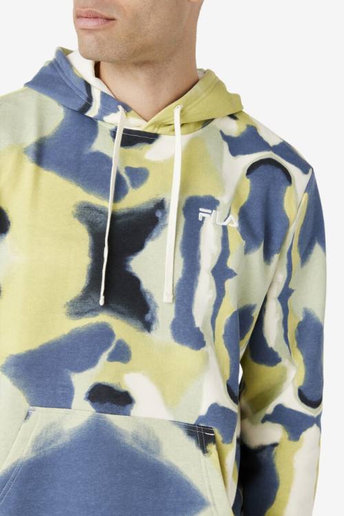 Yellow / Navy / Black Men's Fila Tadi Hoodie | Fila830BA