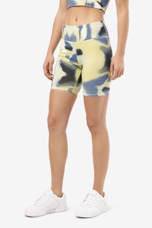 Yellow / Navy / Black Women's Fila Dawn Bike Shorts | Fila835BX