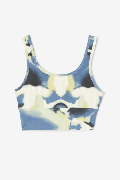 Yellow / Navy / Black Women\'s Fila Dawn Bra Sports Tops | Fila962RB