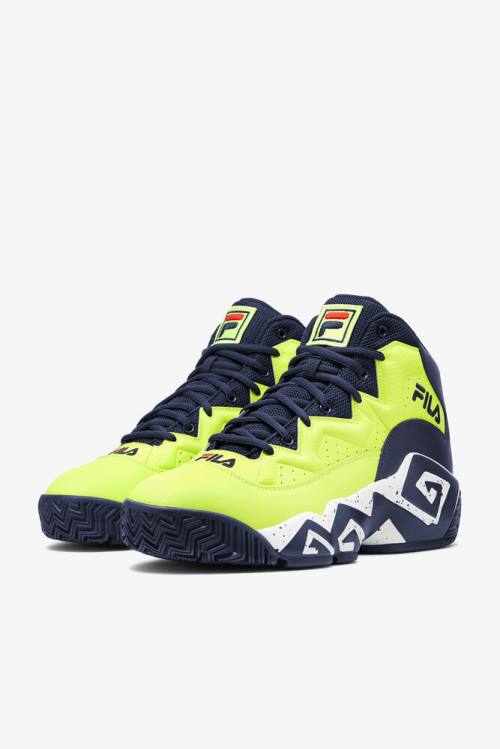 Yellow / Navy / White Men's Fila Mb Sneakers | Fila601BV