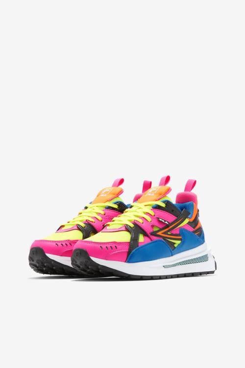 Yellow / Pink / Blue Women's Fila Sandenal Sneakers | Fila458ZO