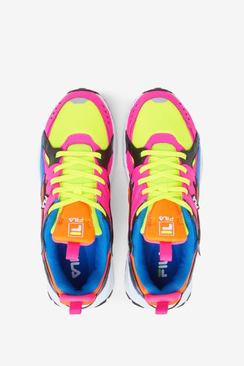 Yellow / Pink / Blue Women's Fila Sandenal Sneakers | Fila458ZO