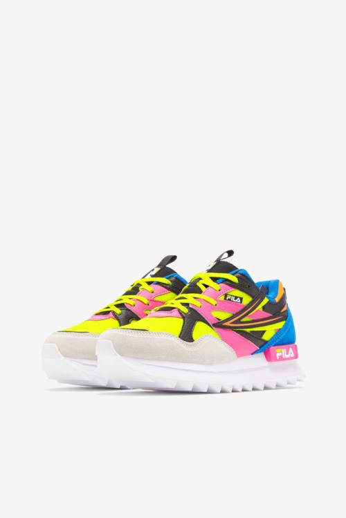 Yellow / Pink / Blue Women's Fila Sandenal Orbit Sneakers | Fila697UI