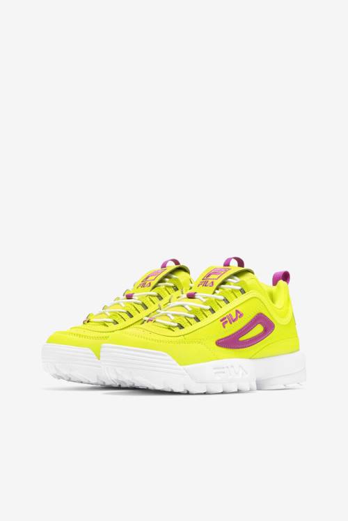 Yellow / Purple Flower / White Women's Fila Disruptor 2 Premium Sneakers | Fila316YZ