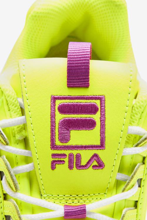 Yellow / Purple Flower / White Women's Fila Disruptor 2 Premium Sneakers | Fila316YZ