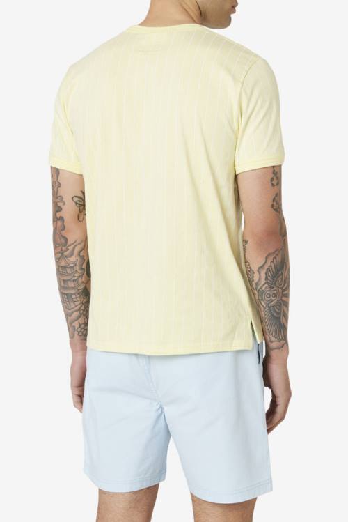 Yellow / White Men's Fila Guillo Tee T Shirts | Fila903GO