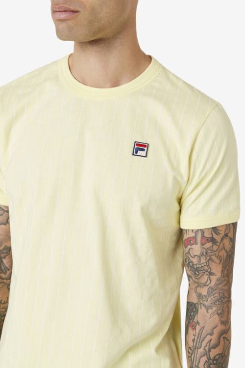 Yellow / White Men's Fila Guillo Tee T Shirts | Fila903GO