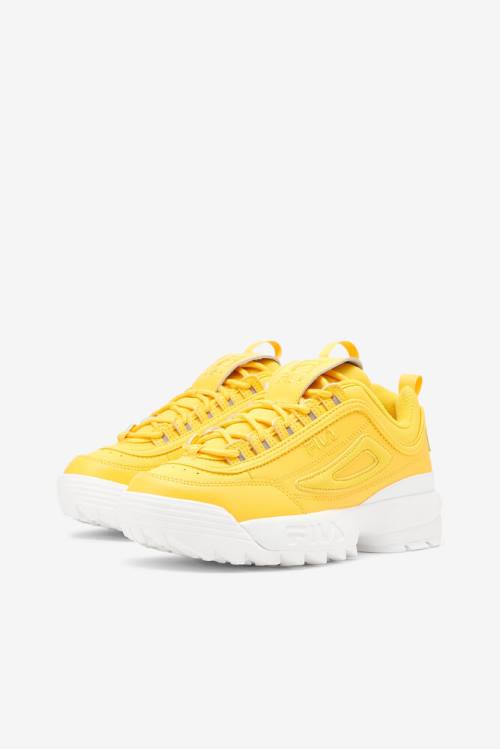 Yellow / White Women's Fila Disruptor 2 Premium Sneakers | Fila395PY