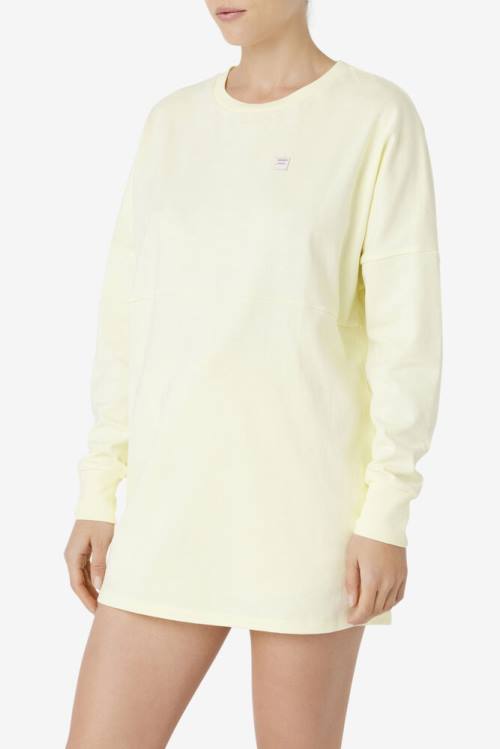 Yellow Women's Fila Janet Oversized Long Sleeve Tee T Shirts | Fila680OH