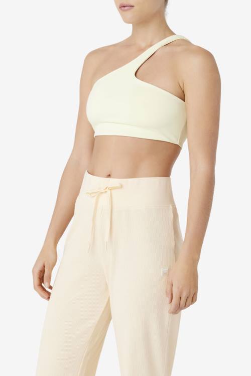 Yellow Women's Fila Kady Asymmetric Bra Sports Tops | Fila032IQ