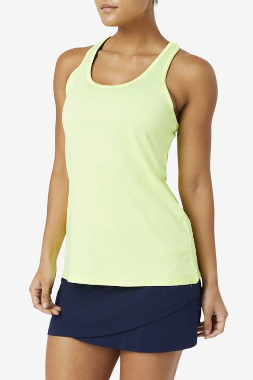 Yellow Women's Fila Pickleball Racerback Tank Sports Tops | Fila125IR