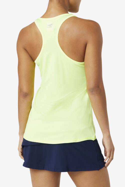 Yellow Women's Fila Pickleball Racerback Tank Sports Tops | Fila125IR